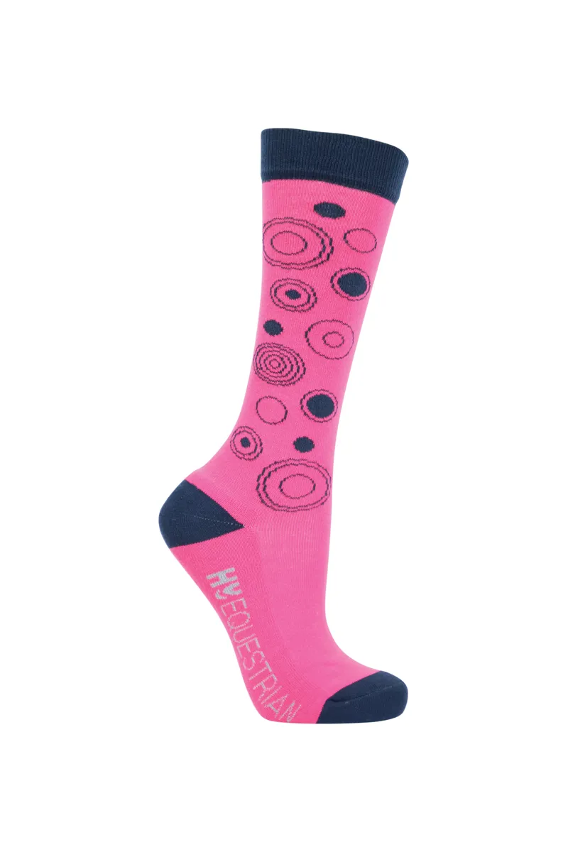 Hy Equestrian DynaMizs Ecliptic Socks - Pack of 3 - Navy/Magenta-2
